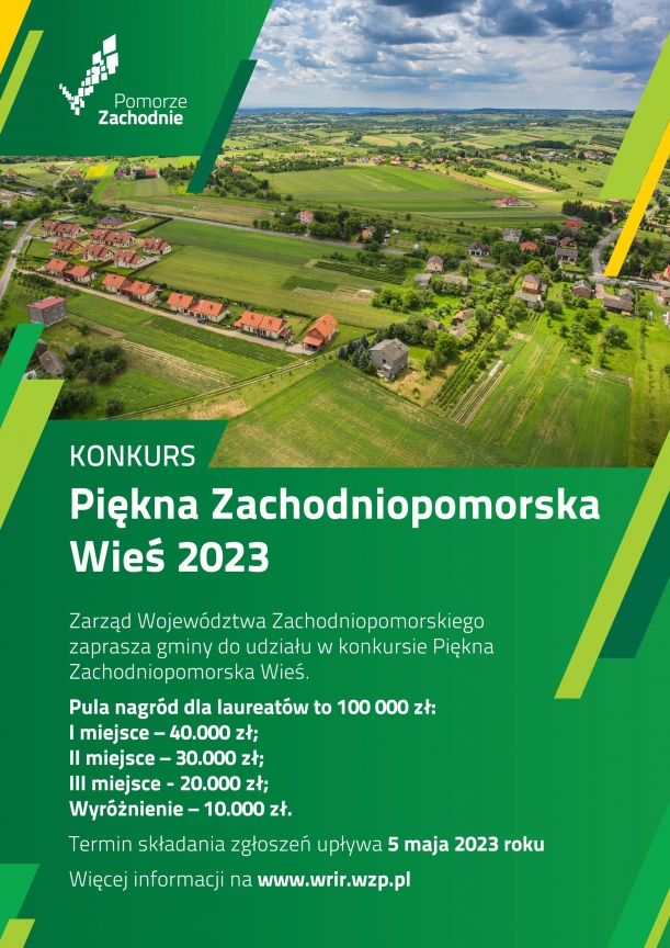 Plakat konkursu Piękna Zachodniopomorska Wieś 2023