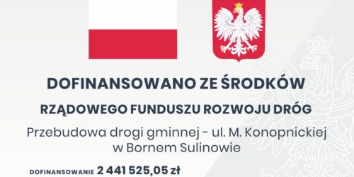 Dofinansowanie z Rządowego Funduszu Rozwoju Dróg na przebudowę ul. M. Konopnickiej